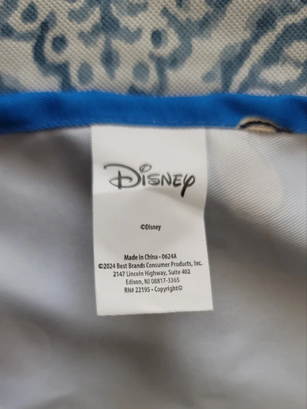 Disney Mickey Mouse Patterned Kids Apron with Blue Trim, Red Ties